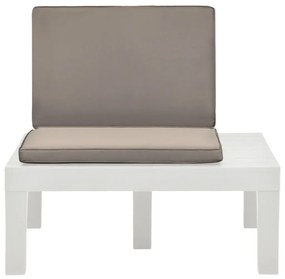 Cadeiras de jardim com almofadões 4 pcs plástico branco