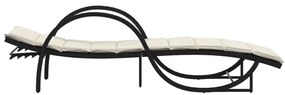 Espreguiçadeira com almofadão 60x199x42 cm vime PE preto