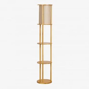 Candeeiro De Pé Em Bambu E Tecido Qepis Natural - Sklum