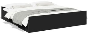 vidaXL Estrutura de cama c/ gavetas 180x200 cm derivados madeira preto