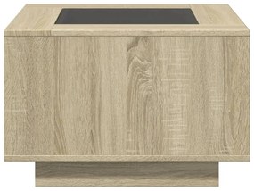 Mesa de centro c/ LEDs 60x60x40 cm derivados de madeira