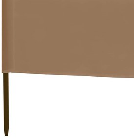 Para-vento com 3 painéis tecido 400x120 cm cinzento-acastanhado