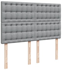 Cama com molas/colchão 140x200 cm tecido cinzento-claro