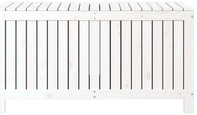 Caixa de arrumação jardim 121x55x64 cm pinho maciço branco