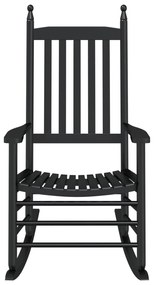 Cadeiras baloiço c/ assentos curvos 2 pcs álamo maciço preto