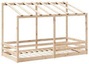 Cama infantil com telhado 80x200 cm pinho maciço branco