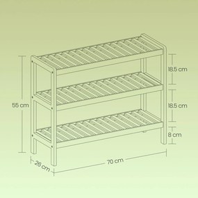 Sapateira em bambu 70 x 55 x 26 cm (L x A x P) branco