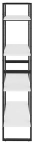 Estante com 4 prateleiras 80x30x140 cm derivados madeira branco