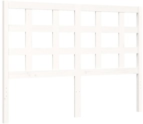 Cama sem colchão 140x190 cm madeira de pinho maciça branco