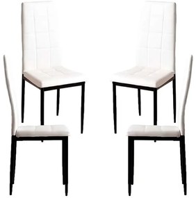 Pack 4 Cadeiras Lan Couro Sintético - Branco