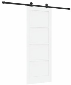 Porta Deslizante vidaXL com Conjunto de Hardware 'ORKDAL'Branca em Mad