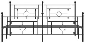 Estrutura de cama sem colchão com pés 180x200 cm preto