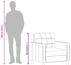 Poltrona 60 cm couro artificial cappuccino
