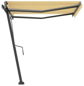 Toldo automático independente 300x250 cm amarelo e branco