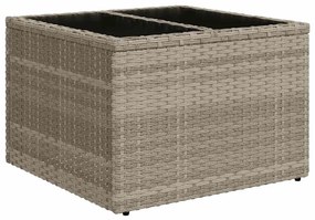 5 pcs conj. sofás jardim c/ almofadões vime PE cinzento-claro