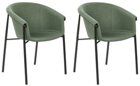 Conjunto de 2 cadeiras de jantar em tecido verde AMES Beliani