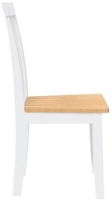 Cadeiras de jantar 2 pcs madeira de seringueira maciça branco