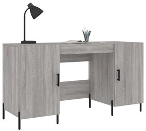 Secretária 140x50x75 cm derivados de madeira cinzento sonoma