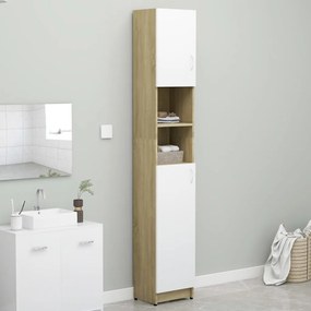 Armário Alto Loony de 190cm - Branco/Carvalho - Design Moderno
