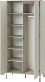 Roupeiro Lomsono 110, Bege, 201x92x50cm, 82.5 kg, Portas para roupeiro: Com dobradiças, Número de prateleiras: 6, Número de prateleiras: 6