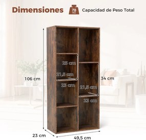 Estante sala, escritório com 7 cubos 49,5 cm x 23 cm x 106 cm vertical ou horizontal Castanho