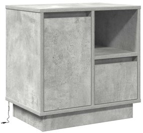 Mesas de cabeceira com LED 2 pcs betão cinza 50x34.5x50 cm