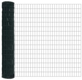 Cerca Euro com 7 postes de 1,6 x 10 m em aço galvanizado verde