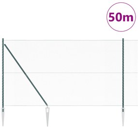 Cerca Hexagonal vidaXL Verde 1,6x50 m Aço