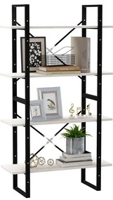 Estante com 4 prateleiras 80x30x140 cm pinho maciço branco