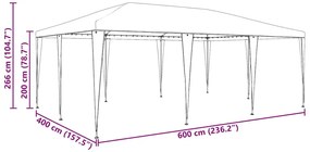 Tenda de Festa Azul 6x4 m PE