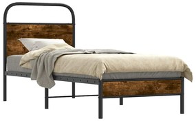 vidaXL Estrutura cama s/ colchão derivados de madeira carvalho fumado