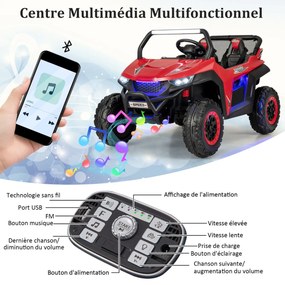 Carro elétrico para crianças 12V controle remoto para 3-8 anos 2 velocidades suspensão mola carga 59kg 118x74x71cm branco