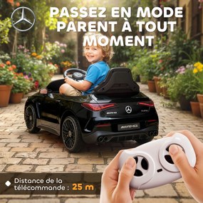 Carro elétrico infantil Mercedes AMG CLE 53, 12 V, 2 motores, comando parental de 2,4 GHz, 99 x 55 x 43 cm, preto