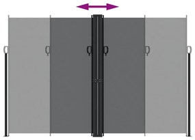 Toldo lateral retrátil 220x1200 cm preto