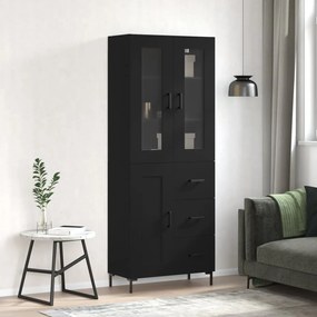 vidaXL Armário alto 69,5x34x180 cm derivados de madeira preto