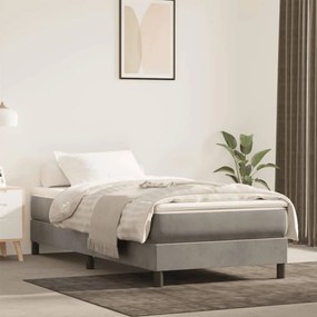 vidaXL Colchão de molas ensacadas 120x190x20 cm veludo cinza-claro