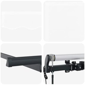 Toldo Retrátil Manual Branco e Antracite