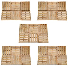 276437 vidaXL Ladrilhos de pavimento 30 pcs 50x50 cm madeira castanho