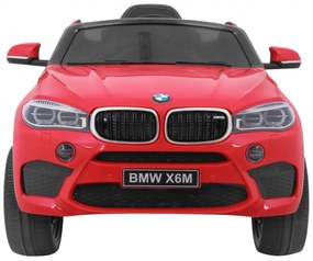 Carro elétrico para Crianças 12V BMW X6M Rodas de EVA, Assento de couro Vermelho