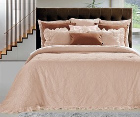 COLCHA DE VERÃO COM FOLHOS - COLCHA NINHO DE ABELHA- COLCHA DE VERÃO COR ROSA BLUSH: 1 Fronha vazia 50x70 cm