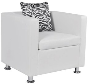 242213 vidaXL Poltrona em couro artificial branco