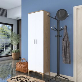 Hall Stand EA111 – Walnut White – 60x198,6x37,5 cm