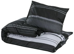 Conjunto de capa de edredão 155x220cm algodão preto e branco