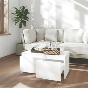 Mesa de centro 90x50x41,5 cm derivados madeira branco brilhante
