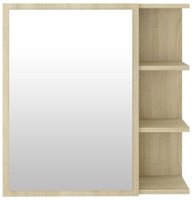 Armário casa banho c/ espelho derivados madeira carvalho sonoma