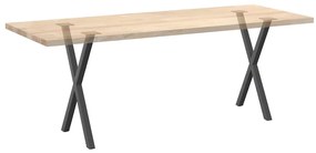 Pés para mesa de jantar em formato de X, 2 peças, antracite, 57x(72-73