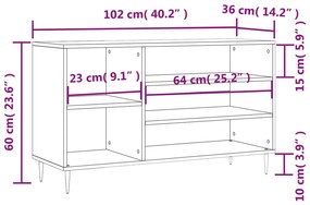 Sapateira Raika - Com 5 Prateleiras - Cor Carvalho Sonoma - 102x36x60