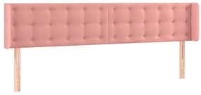 Cabeceira de cama c/ luzes LED veludo 163x16x78/88 cm rosa