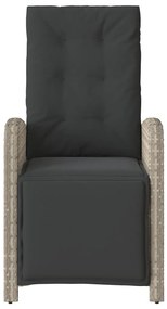 Cadeiras jardim reclináveis 2 pcs c/ apoio de pés cinza claro