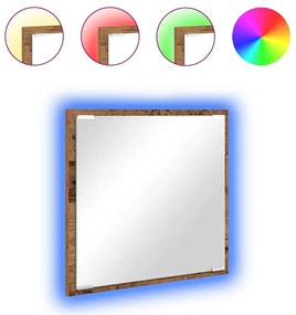 Espelho de Casa de Banho LED Madeira Velha 40x8.5x37 cm Madeira de Eng